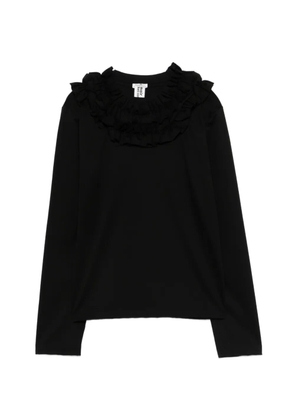 Noir Kei Ninomiya ruffled-collar T-shirt - Black