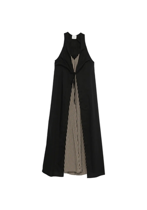 Alysi striped tie-fastening midi dress - Black