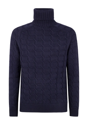 Zanone cable-knit turtleneck sweater - Blue