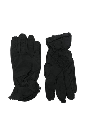 Stone Island embroidered-logo gloves - Black