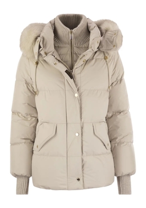 Moorer hooded quilted jacket - Neutrals