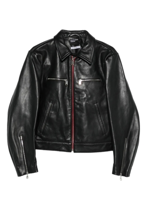 Enfants Riches Déprimés zip-up leather biker jacket - Black