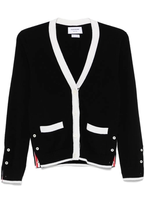 Thom Browne tipping-detailed cashmere cardigan - Black