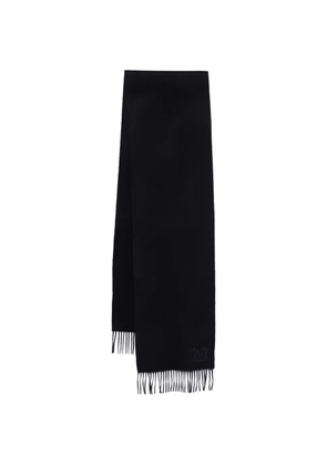 Max Mara fringed-hem logo-embroidered scarf - Blue