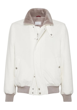 Brunello Cucinelli cashmere bomber jacket - Neutrals