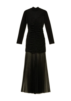 TWINSET pleated-tulle knitted dress - Black