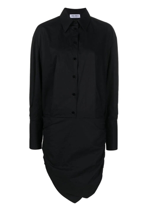 The Attico asymmetric-hem shirt dress - Black