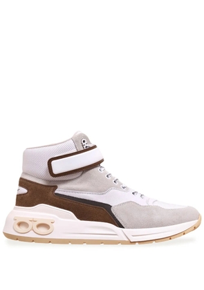 Ferragamo panelled hi-top sneakers - White