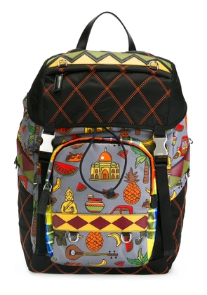 Prada graphic print quilted backpack - Multicolour
