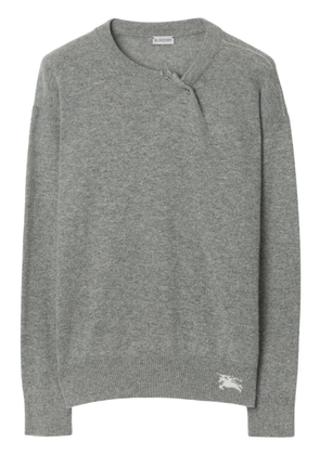 Burberry Equestrian Knight-embroidered crew-neck jumper - Grey