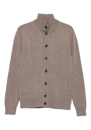 Zanone high-neck button-fastening cardigan - Brown