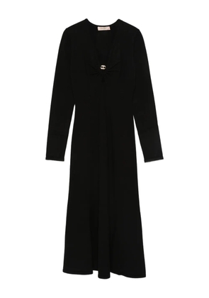 TWINSET twist-detail long-sleeved midi party dress - Black