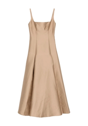 Roland Mouret square-neck pleated maxi dress - Gold