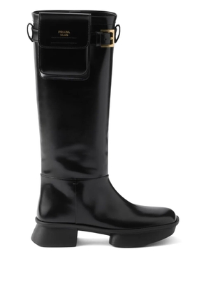 Prada 40mm pouch boots - Black