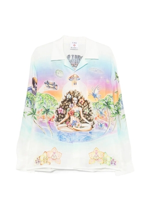 Casablanca cuban-collar print shirt - White