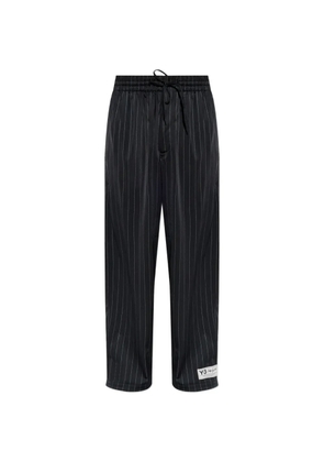 Y-3 pinstripe drawstring track pants - Black