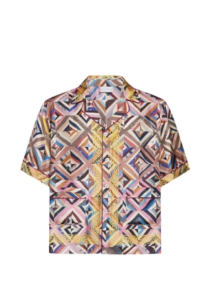 Pierre-Louis Mascia mosaic-pattern short-sleeve shirt - Brown