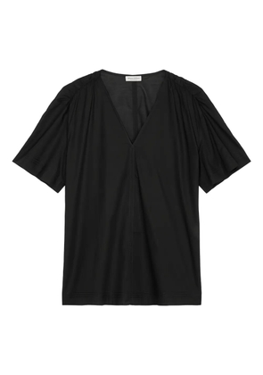 Marc O'Polo gathered-detail V-neck top - Black