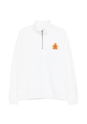 Sporty & Rich zip-up logo-patch sweatshirt - White
