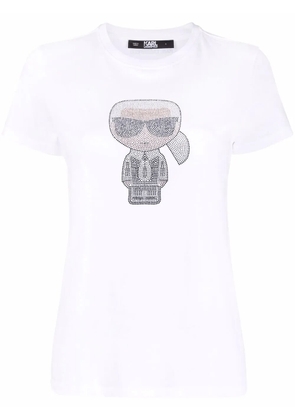 Karl Lagerfeld Ikon Karl gem-embellished T-shirt - White