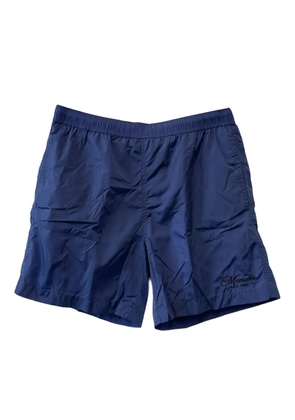 Moncler logo-embroidered swim shorts - Blue