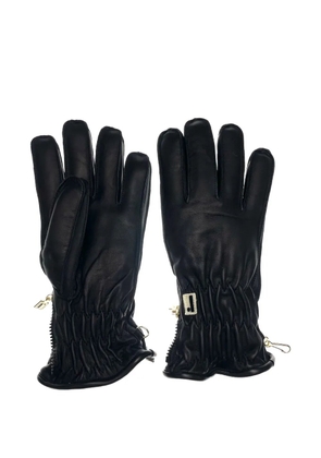 Restelli leather zip-fastening gloves - Black