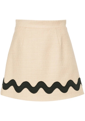 Patou Wave tweed mini skirt - Neutrals