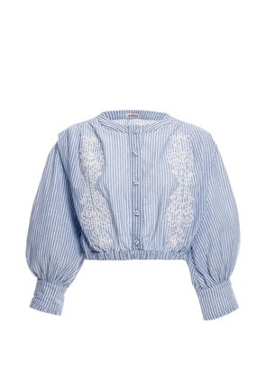 Agua By Agua Bendita Isolda Batik striped blouse - Blue