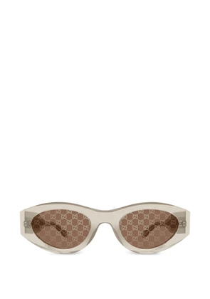 Gucci Eyewear geometric-frame logo sunglasses - Yellow