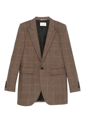 Saint Laurent checked single-breasted blazer - Brown