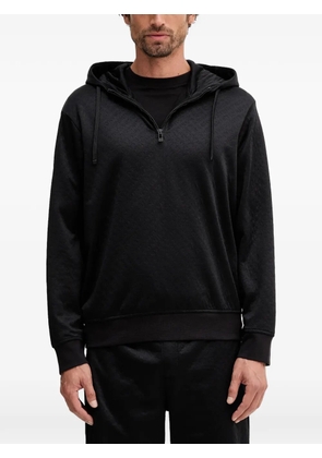 Armani Exchange patterned zipped hoodie - Black