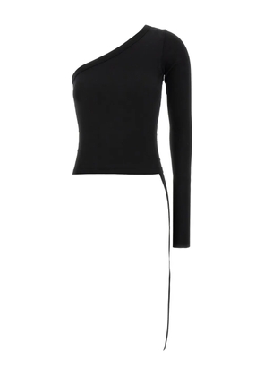 Rick Owens DRKSHDW Ziggy asymmetric-neckline long-sleeve T-shirt - Black