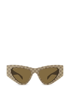 Gucci Eyewear monogram geometric-frame sunglasses - Neutrals