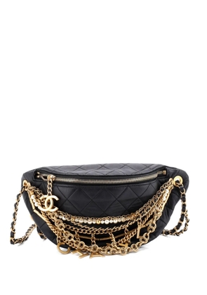 CHANEL Pre-Owned All About Chains Waist Bag Quilted Lambskin belt bag - Black