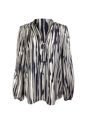 Theory zebra-print long-sleeve blouse - White