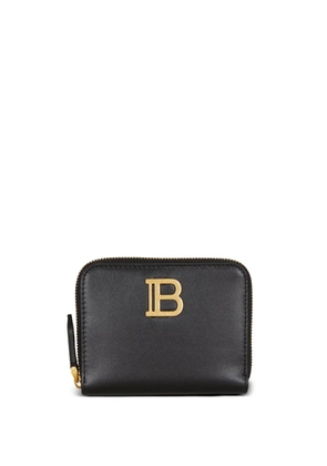 Balmain B-Buzz logo-plaque leather wallet - Black
