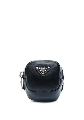 Prada Pre-Owned 2020s mini logo-plaque pouch - Black