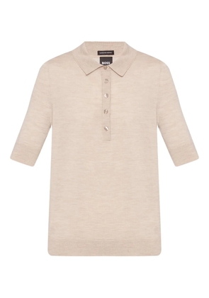 BOSS polo-neck short-sleeve sweater - Neutrals