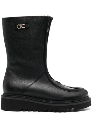 Ferragamo 50mm zip-front leather boots - Black