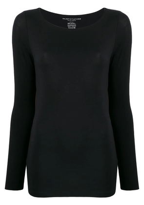 Majestic Filatures boat neck stretch top - Black