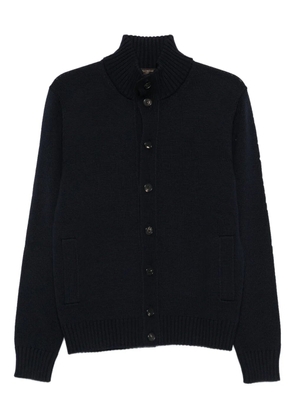 Zanone high-neck wool cardigan - Blue