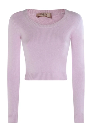 TWINSET round-neck cropped sweater - Pink