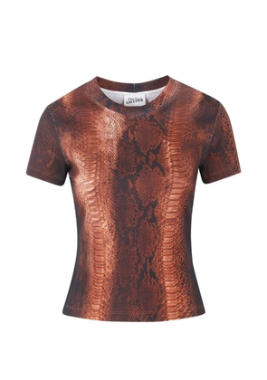 Jean Paul Gaultier python-print crew-neck T-shirt - Brown