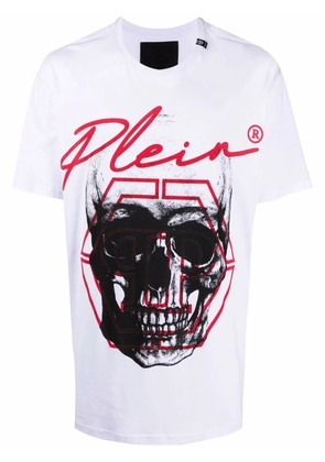 Philipp Plein skull-print logo T-shirt - White