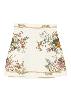 ALEMAIS floral-print mini skirt - Neutrals