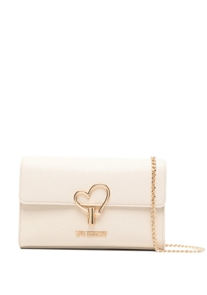 Love Moschino heart chain crossbody bag - Neutrals