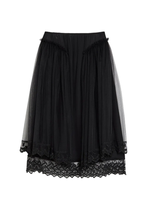 Simone Rocha ruffled lace midi skirt - Black