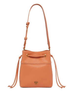 PINKO logo plaque bucket bag - Orange