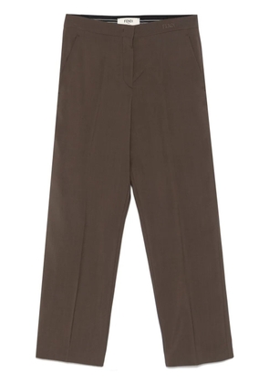 FENDI logo-embroidered trousers - Brown