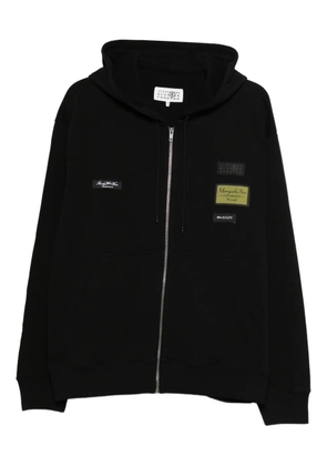 MM6 Maison Margiela zip appliqué hooded knitwear - Black
